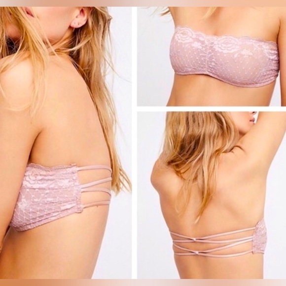 Free People Strappy Floral Lace Bandeau Strapless Bra Women’s Medium M - Picture 1 of 8